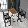 Hanah Home Juego de Mesa y Taburetes de Bar Nordic - Nogal y Negro
